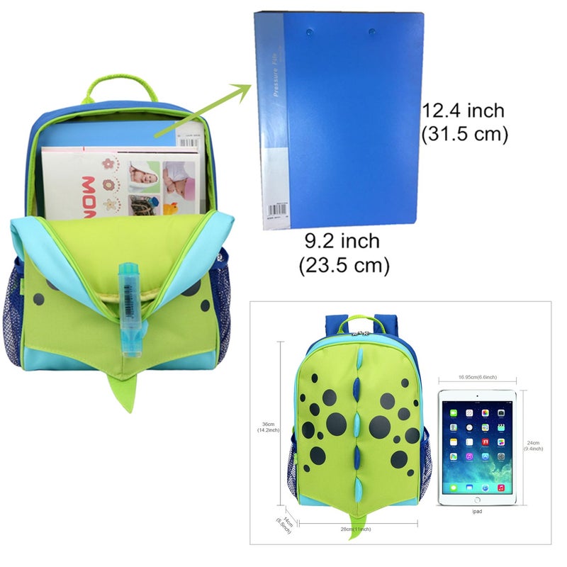 yodo Little Kids School Bag Pre-K Toddler Backpack - Reflective Ridge, Name Tag and Chest Strap, Dinosaur - Image 5